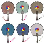 ATTY Factory Lotus Leaf-Shaped Traditional Korean Fan (Medium) – Handcrafted Hanji Fan with Taegeuk Pattern and Traditional Knot